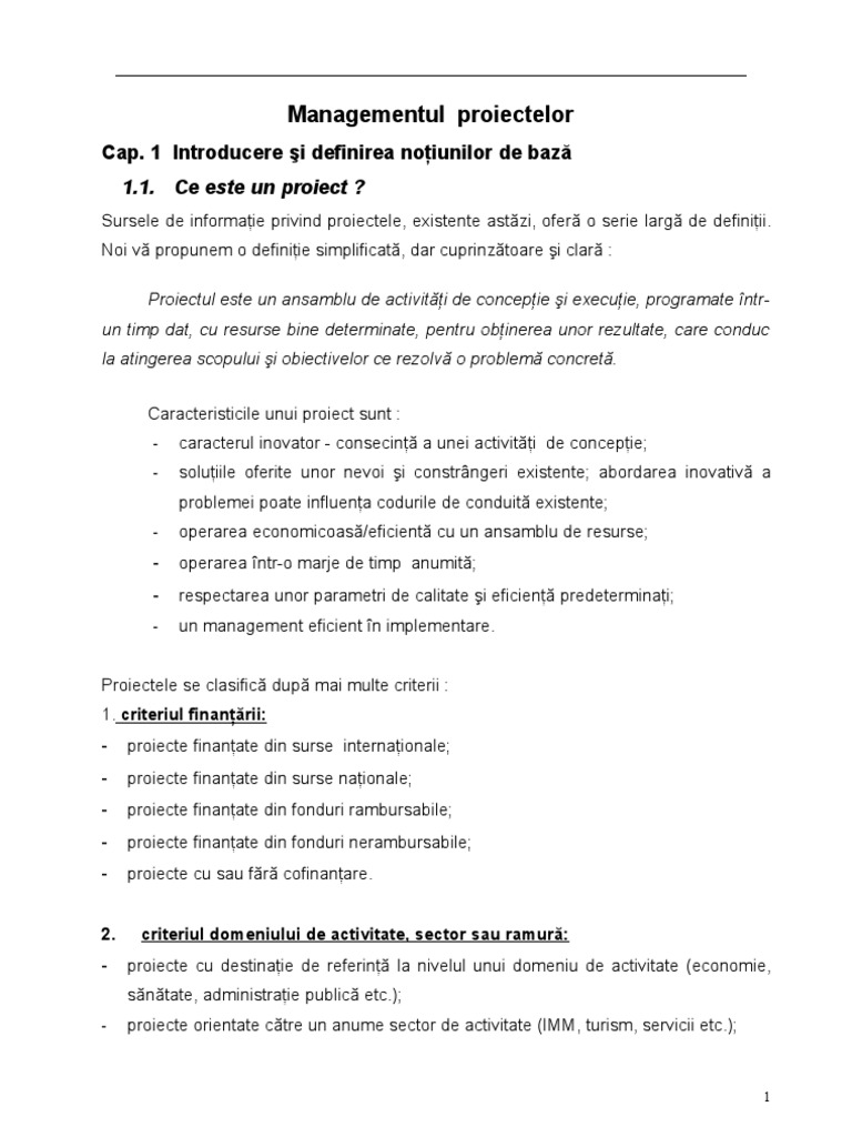Curs Managementul Proiectelor Si Manager De Proiect 2