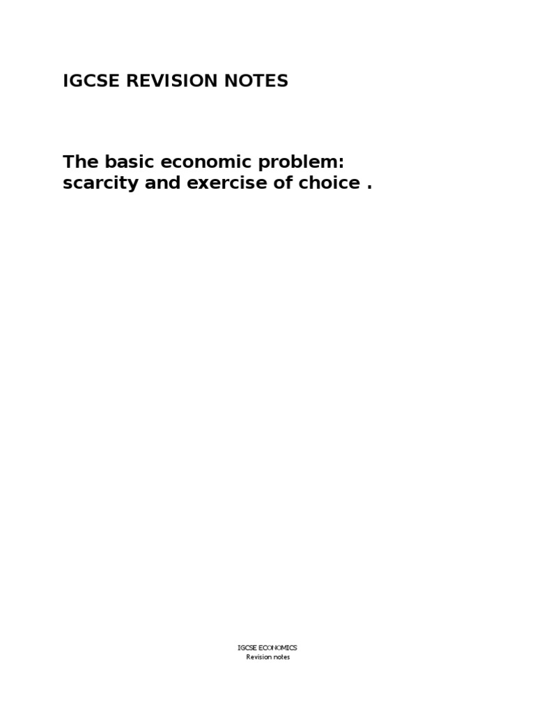 IGCSE Economics Revision Notes | PDF | Supply (Economics) | Supply And ...