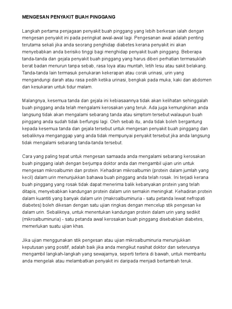 Mengesan Penyakit Buah Pinggang