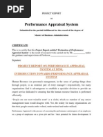 PROJECT REPORT On Performance Appraisal