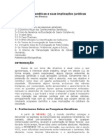 [Genética e o Direito] As pesquisas genéticas e suas implicações jurídicas (doc)