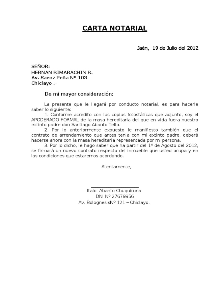 Carta Notarial