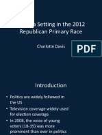 Agenda Setting in The 2012 Republican Primary Race: Charlotte Davis