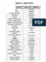 Cognates Adjetivos Inglés