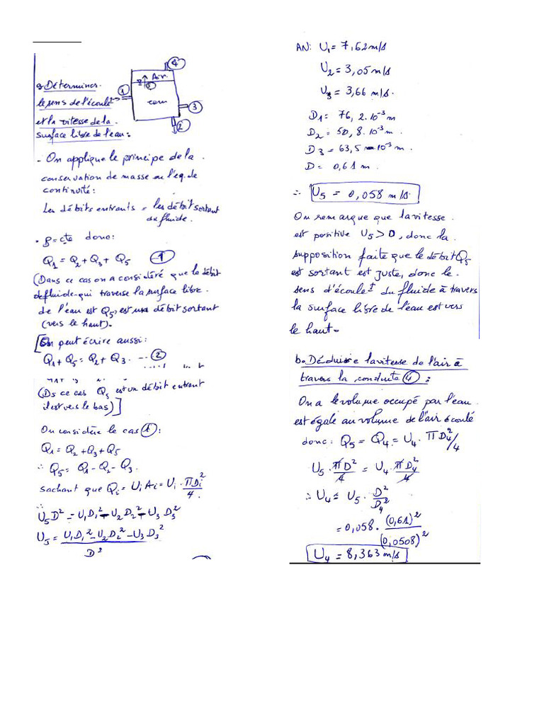 TD3 - Solution | PDF | Dynamique des fluides | Quantité