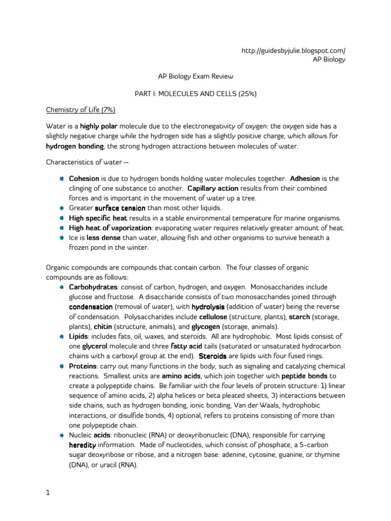 AP Biology Exam Guide PDF Adenosine Triphosphate Gene