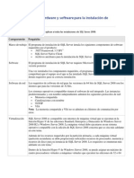 Requisitos de Hardware y Software para La Instalación de SQL Server 2008