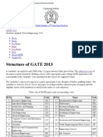 Structure of GATE 2013 - GATE 2013