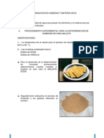 Determinacion de Humedad y Materia Seca