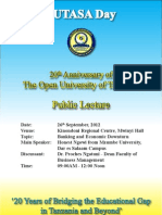 Open University of Tanzania, Public Lecture Public Lecture
