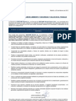 Política Calidad, Medio Ambiente, Seguridad y Salud en el Trabajo GESTAMP SOLAR