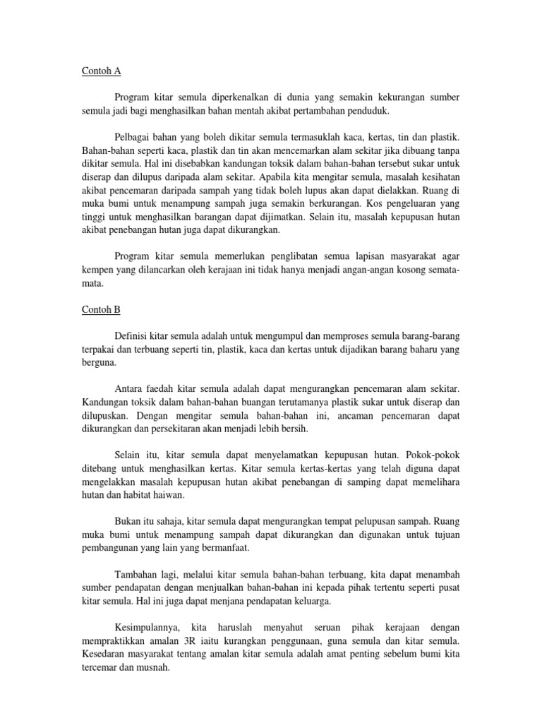 Karangan A Kitar Semula Pdf