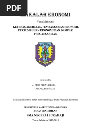 Contoh Makalah Ekonomi Pembangunan