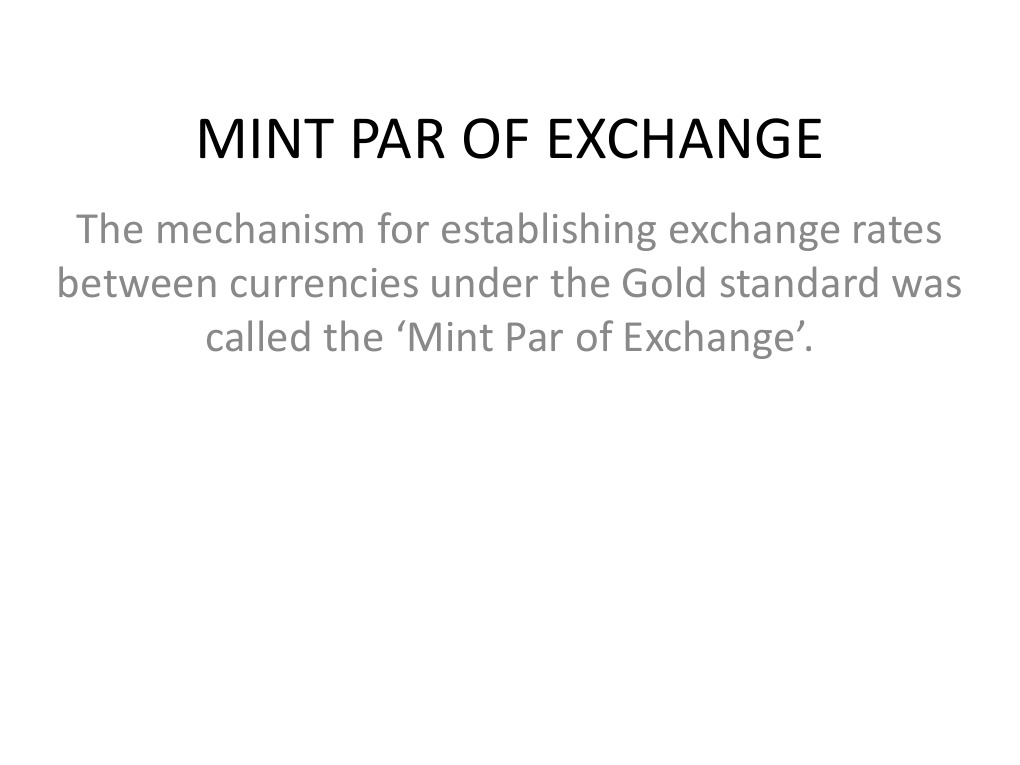 Mint Par of Exchange PDF