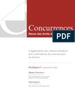 L'application Des Critères Daubert Au Contentieux de Concurrence en France