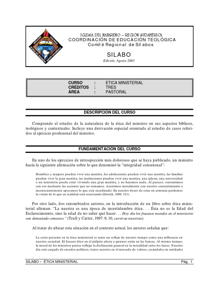 Etica ministerial pdf