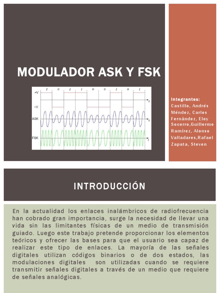 Modulador ASK y FSK | PDF | Modulación | Ingeniería en telecomunicaciones