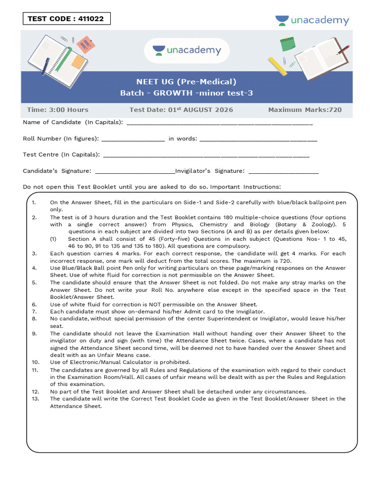 NEET GROWTH QP 01-08-2026 (1) | PDF