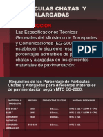 Requisitos de partículas chatas y alargadas en materiales de pavimentación