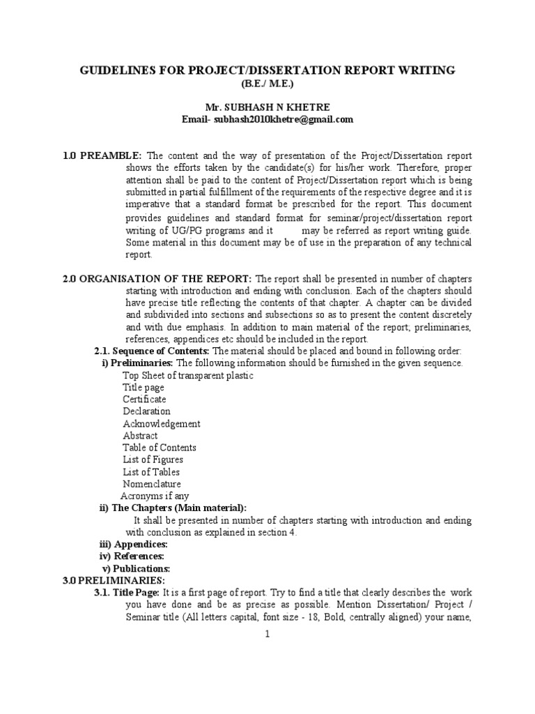 Project Report Writing Format_final | Citation | Thesis