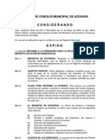 Ordenanza de Patente Municipale de AZOGUEZ