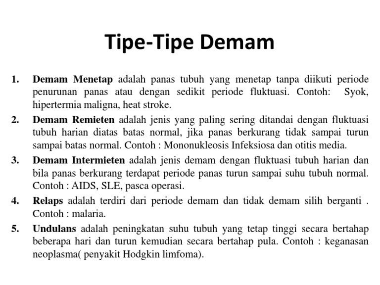 Tipe tipe demam