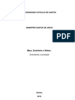 Resenha - Marx, Durkheim e Weber - Paradigmas e Correlações