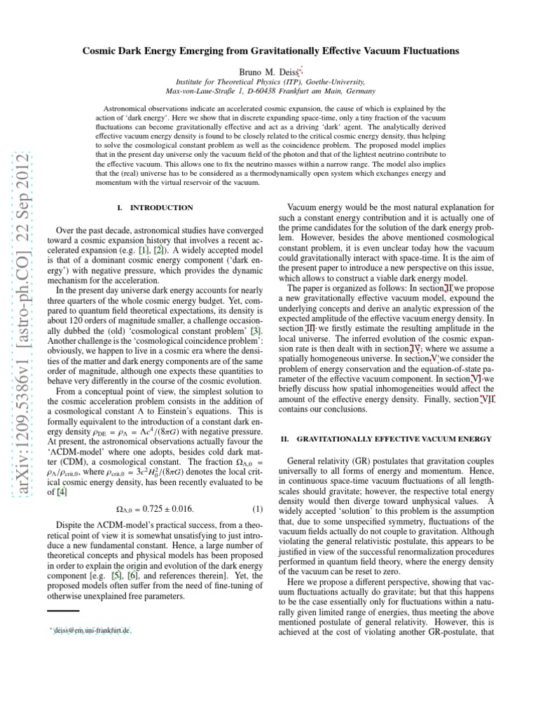 Cosmic Dark Energy Emerging From Gravitationally Effective Vacuum