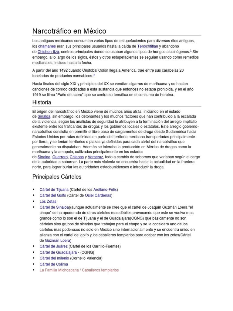 Historia del narcotráfico en México | PDF | Cartel de Sinaloa | México