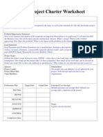 DMAIC Project Charter Worksheet