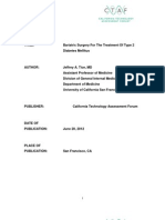 Bariatric Surgery For The Treatment Of Type 2 Diabetes Mellitus