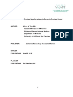 Prostate Specific Antigen to Screen for Prostate Cancer