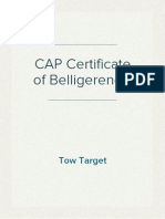 CAP Certificate of Belligerency - Tow Target