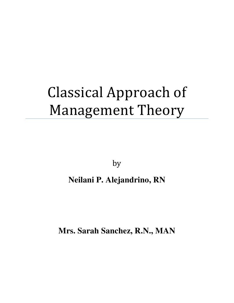 Classical Management Theory Overview | PDF | Operations Research ...