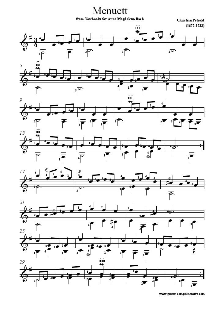 Menuett G-Major from Notebooks for Anna Magdalena Bach