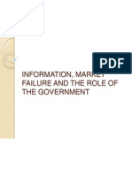 Information, Market Failure and the Role of the Government