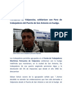 Portuarios de Valparaíso, Solidarizan Con Paro de Trabajadores Del Puerto de San Antonio en Huelga.