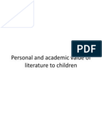 Personal and Academic Value of Literature To Children