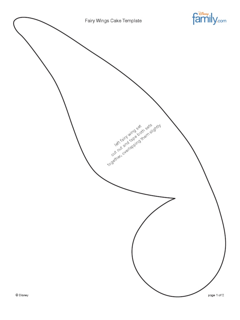 Fairy Wings Cake Recipe Template 0312 | PDF for Free Printable Fairy Wing Templates