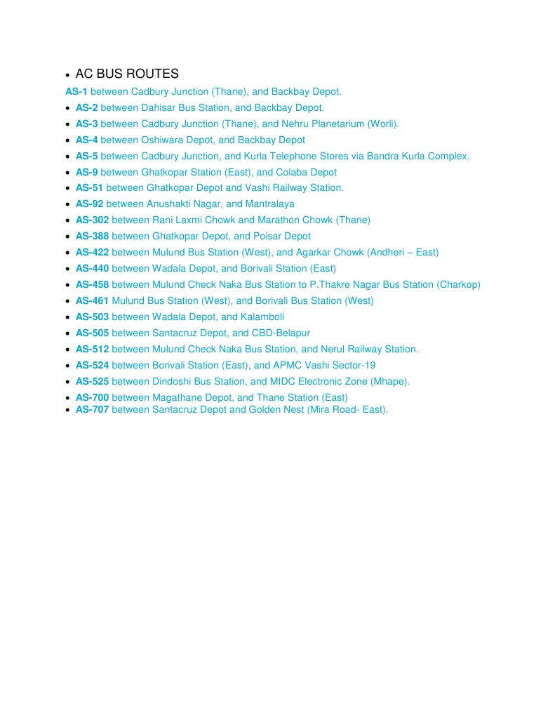 Ac Bus Routes | PDF