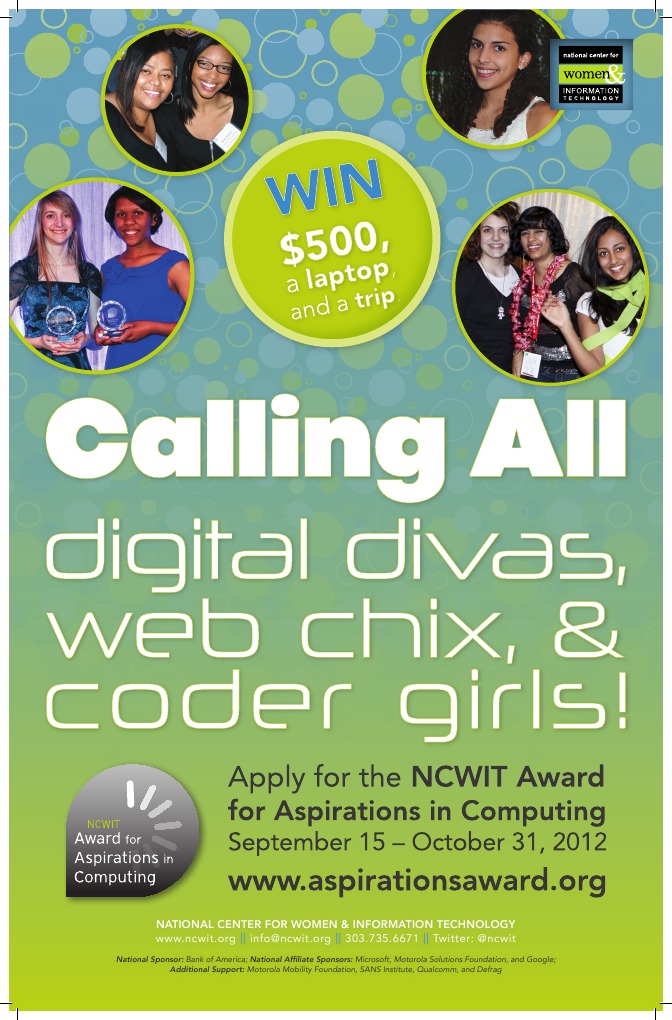 NCWIT Award For Aspirations in Computer Apps FLIER | PDF | Computing ...