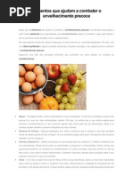 alimentos que ajudam a combater o envelhecimento precoce