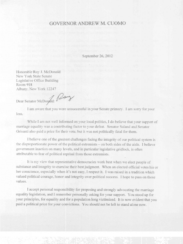 Cuomo Mcdonald Letter 0926 | PDF