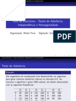 Testes de Aderência, Independência e Homogeneidade