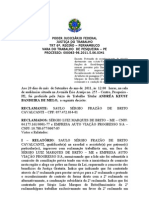 Poder Judiciário Federal Justiça Do Trabalho TRT 6 . Região - Pernambuco Vara Do Trabalho de Pesqueira - Pe PROCESSO: 000063-96.2011.5.06.0341