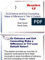 Do Entrance and Exit Counseling Make A Difference in Title IV Default Rates
