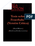 Tesis Sobre Feuerbach Traduccion de Bolivar Echeverria
