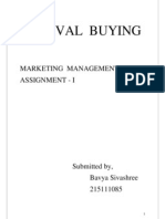 Festival Buying: Marketing Management Assignment - I