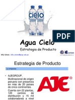 Estrategia de producto del Agua Embotellada Natural "Cielo". Marketing