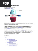 Magnetic Refrigeration: From Wikipedia, The Free Encyclopedia